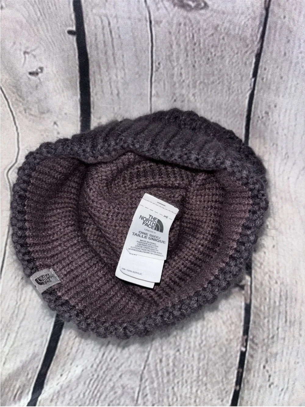 The North Face Beanie Hat Purple Cuff Knit One Size Warm Ski Cap Classic Winter